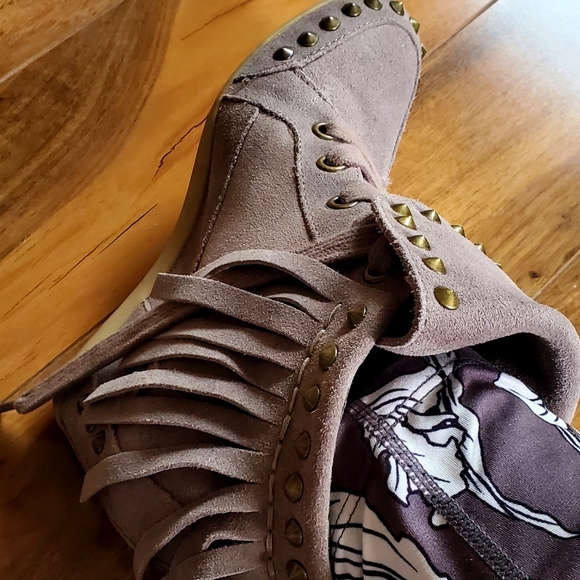 ASH "BABA" Wedge Leather Fringe Boots- Size 40 (EUC) - Picture 3 of 12